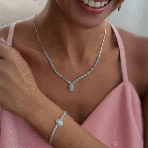 Beyaz Altın Damla Set