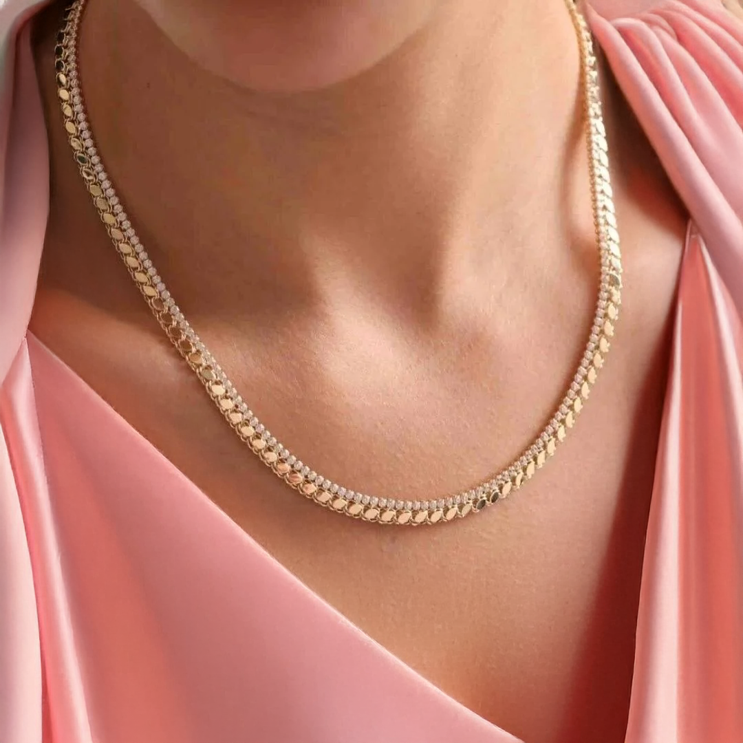 Altın Pullu Suyolu Kolye