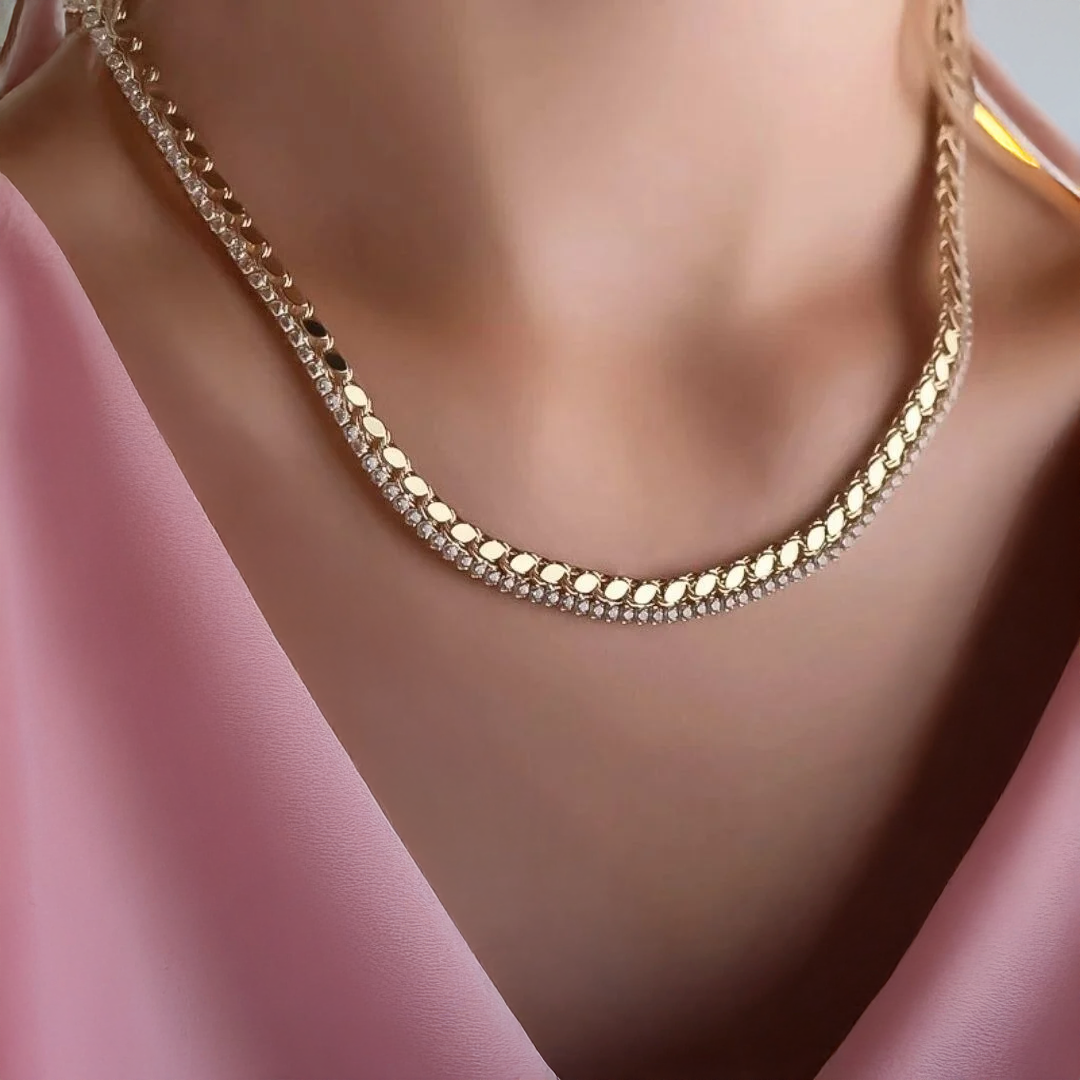 Altın Pullu Suyolu Kolye