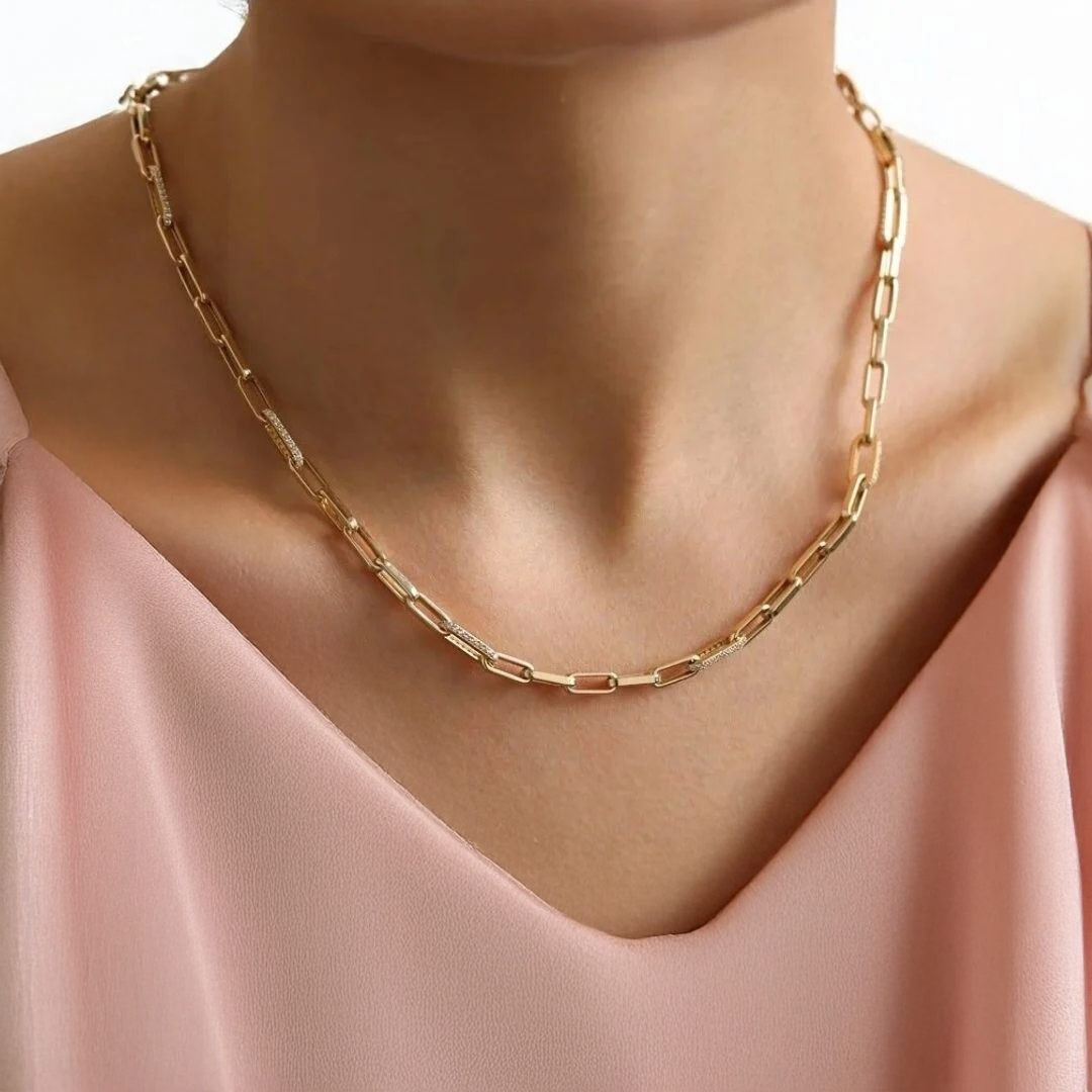 Altın Taşlı Ataç Zincir