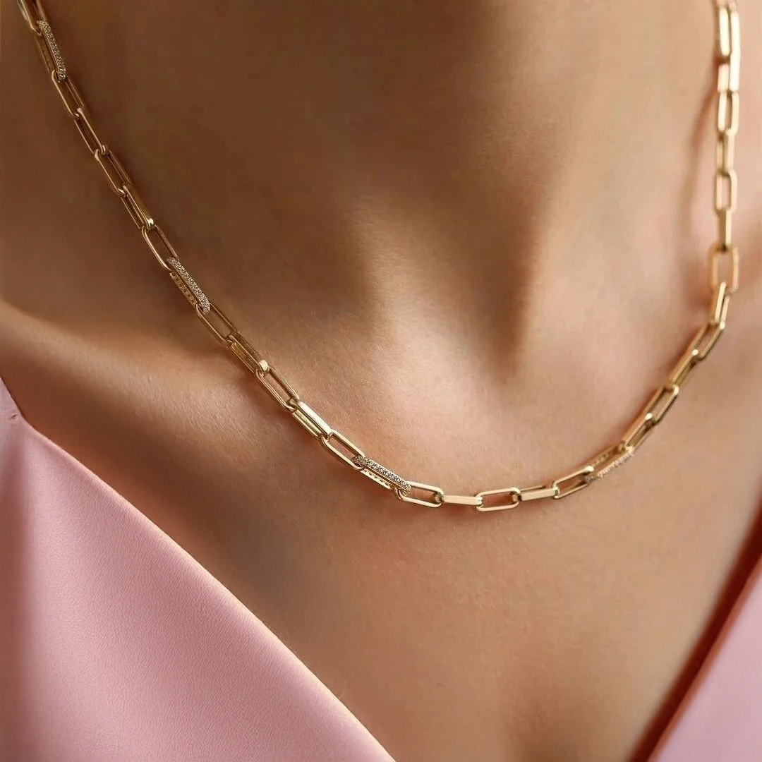 Altın Taşlı Ataç Zincir