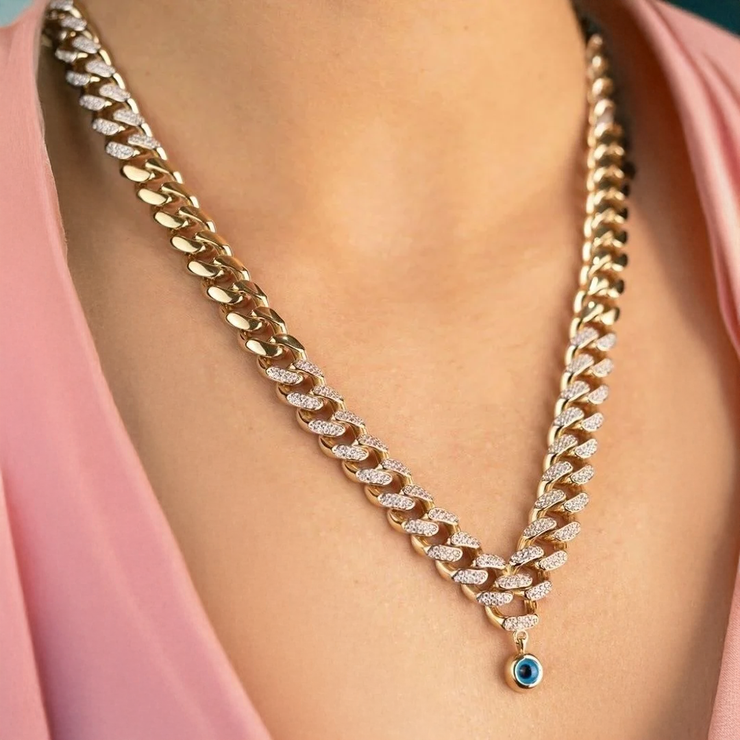 Altın Taşlı Gurmet Zincir Kolye