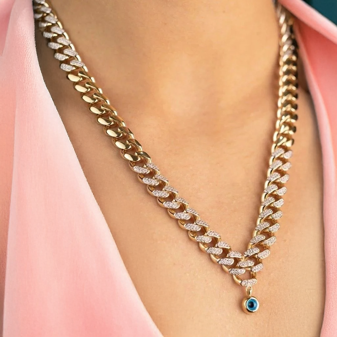 Altın Taşlı Gurmet Zincir Kolye