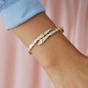 Altın Taşlı Snake Kelepçe