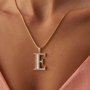 Altın Baget Harf Kolye