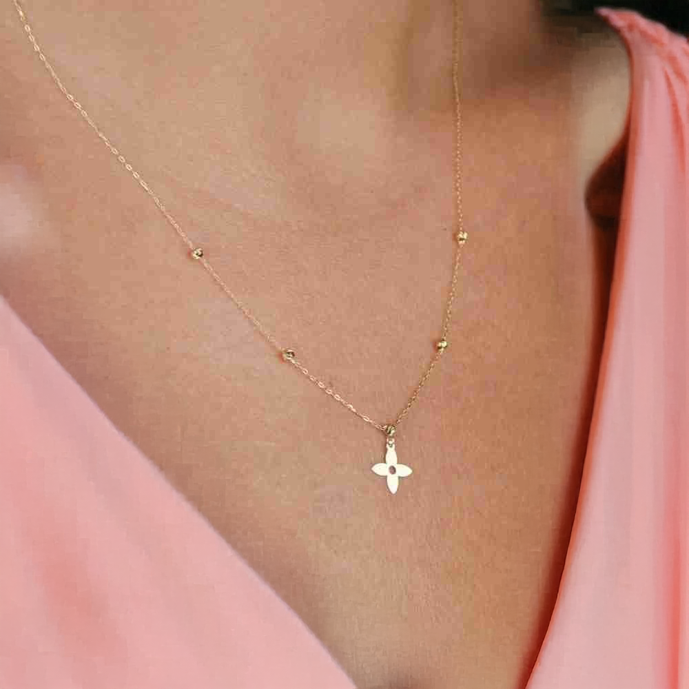 Altın Dorika Yonca Kolye