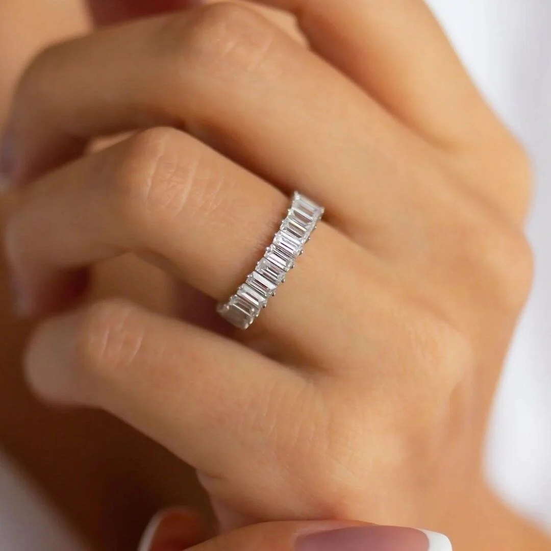 Beyaz Altın Tamtur Baget Yüzük