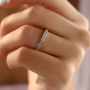 Beyaz Altın İnce Tamtur Alyans