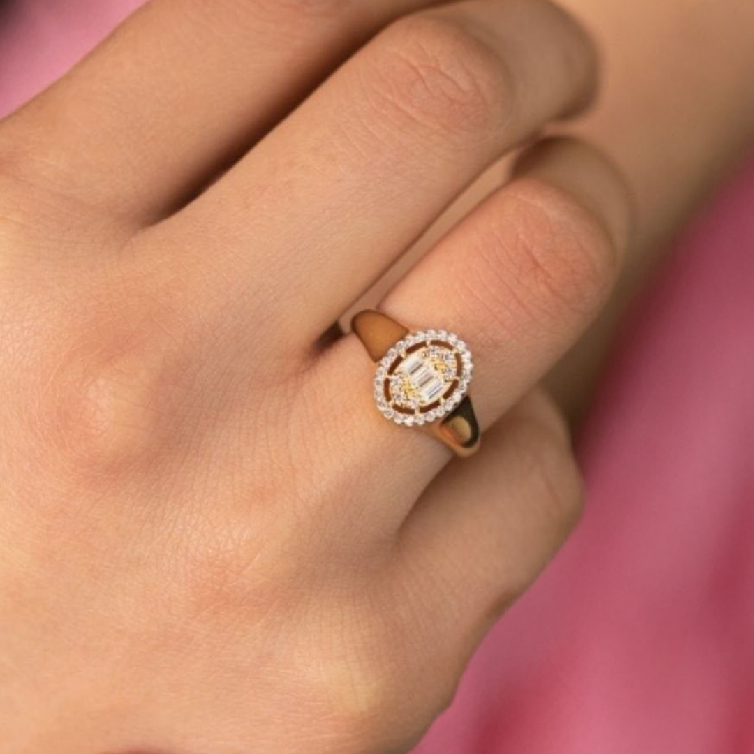 Altın Oval Baget Yüzük