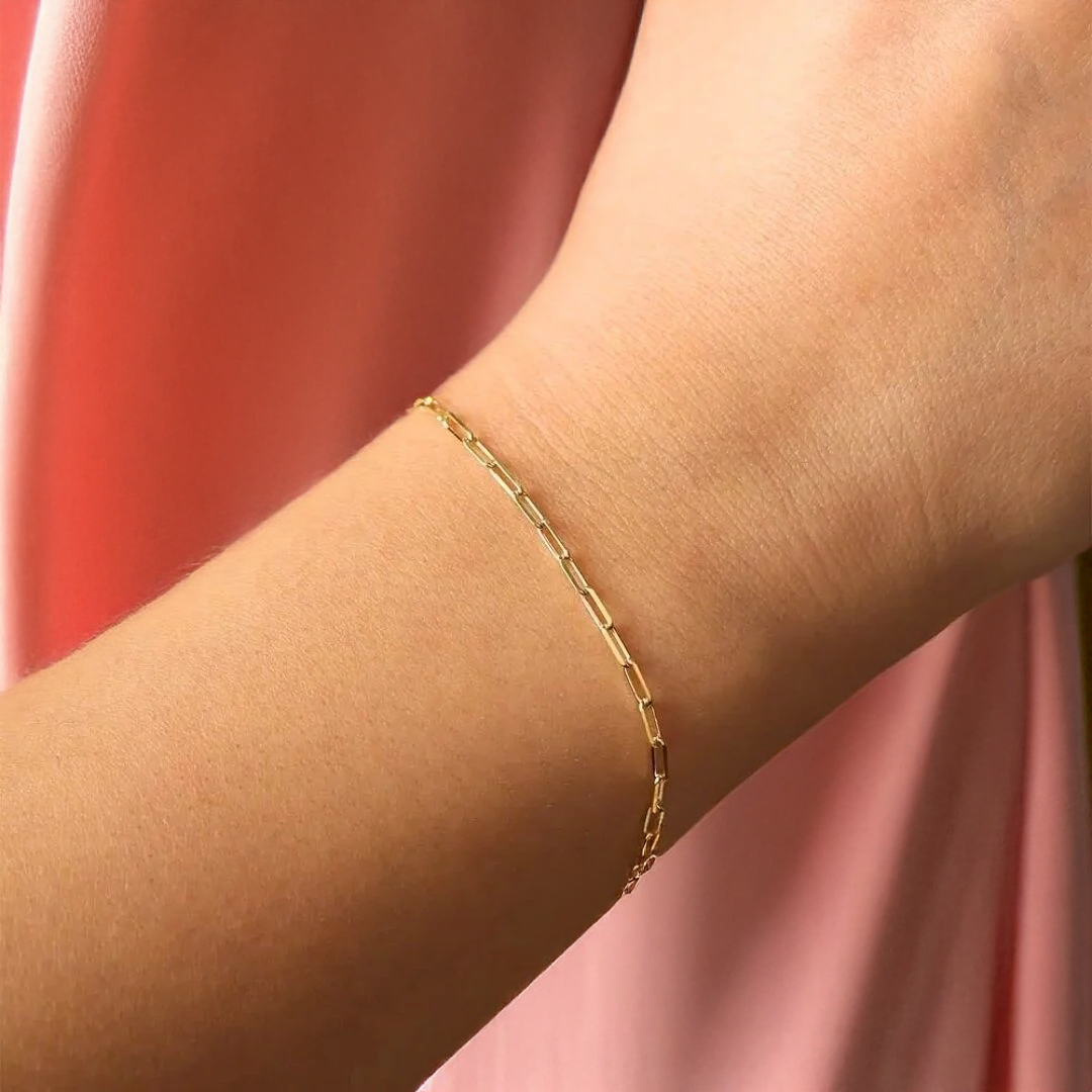 14 Ayar Altın Ataç Bileklik 19 Cm - Görsel 2