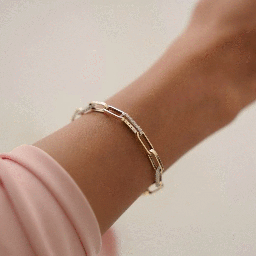 Altın Taşlı Ataç Bileklik