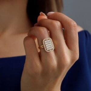 14 Ayar Altın Geniş Baget Yüzük