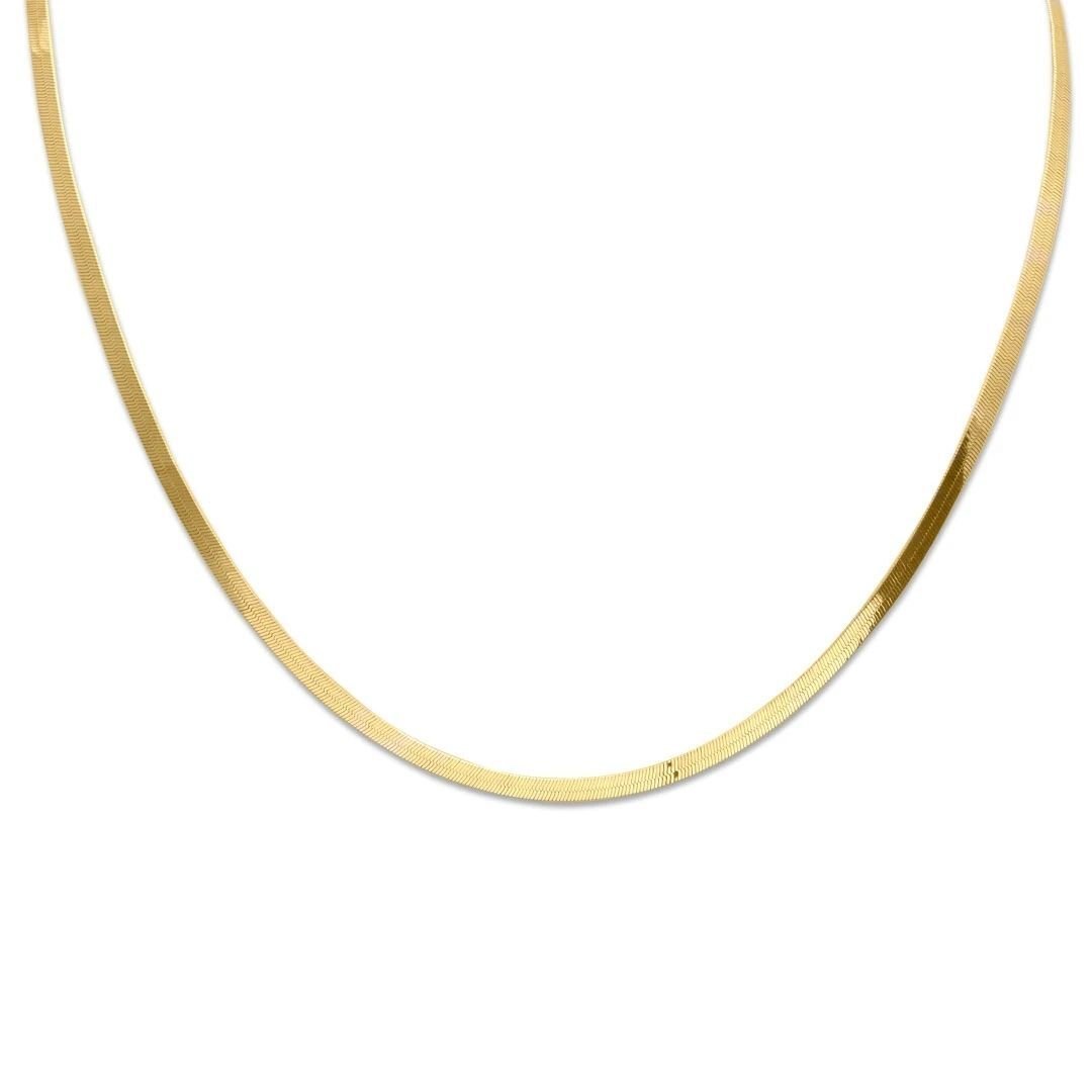 Altın İtalyan Ezme Zincir 3 mm - 55 cm 8 Ayar Altın - Görsel 4