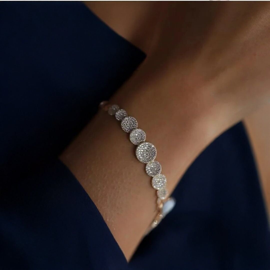 14 Ayar Altın Beyaz Taşlı Plaka Set Takımı - Görsel 2