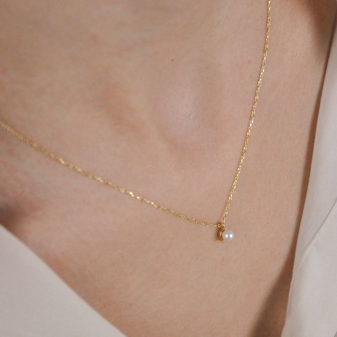 14 Ayar Altın İnci Kolye - Görsel 2