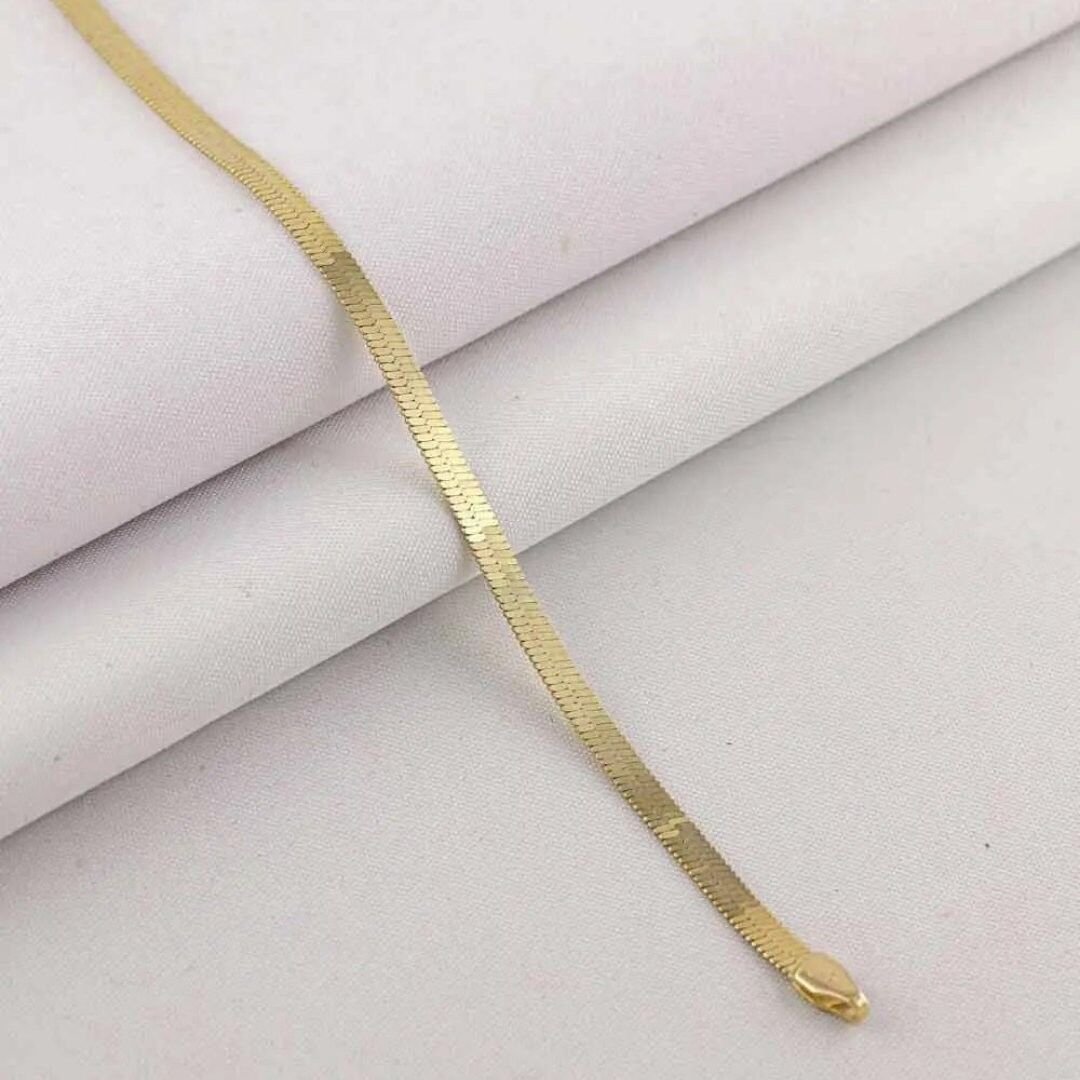 14 Ayar Altın İtalyan Ezme Bileklik - Görsel 2