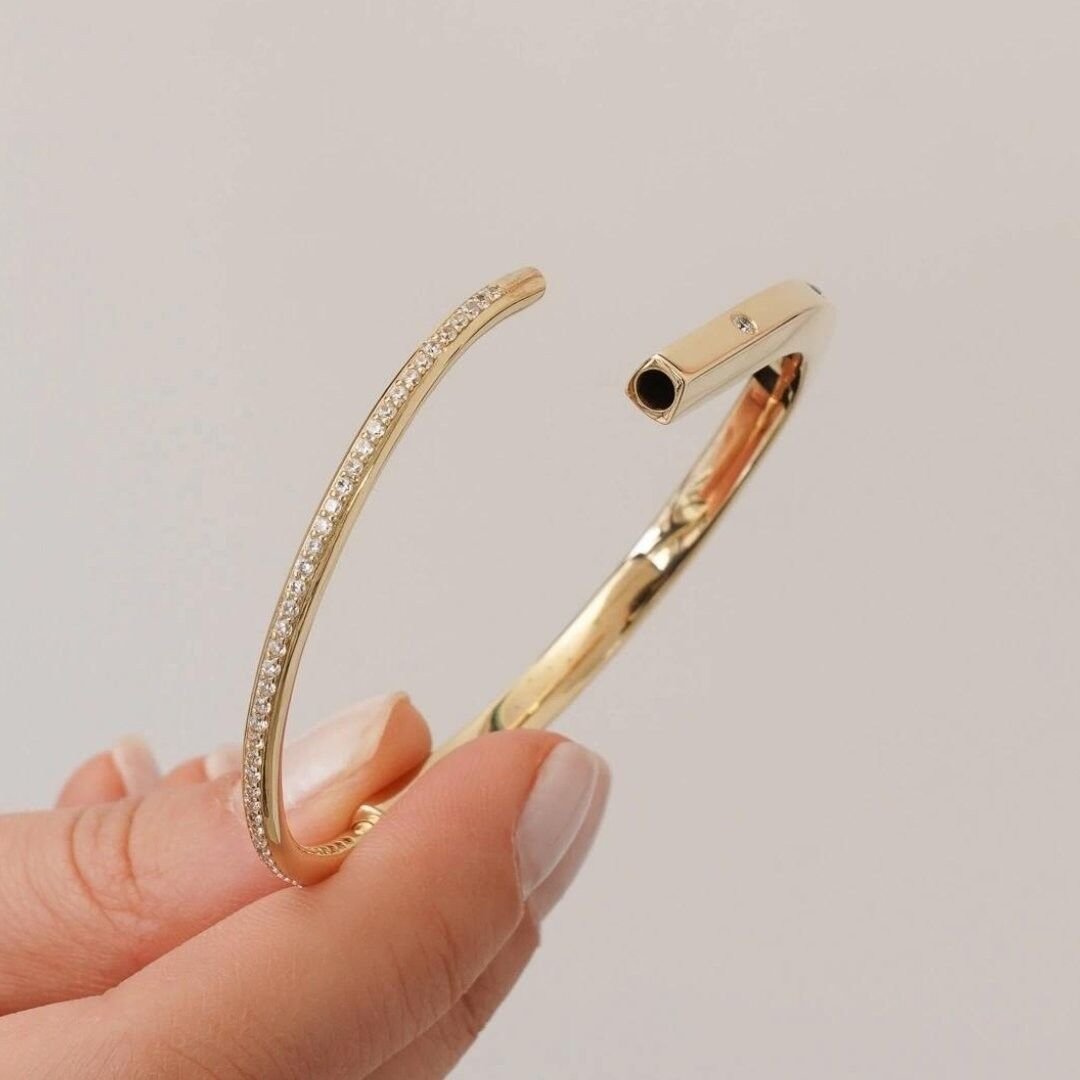 14 Ayar Altın Taşlı Kilit Bileklik - Görsel 2