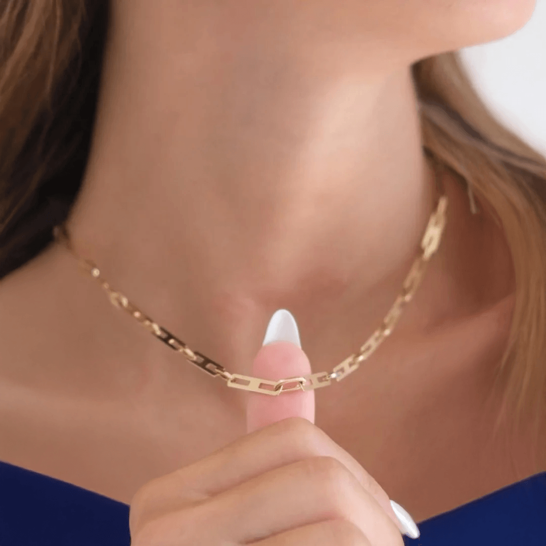 14 Ayar Altın Plaka Zincir - Görsel 2