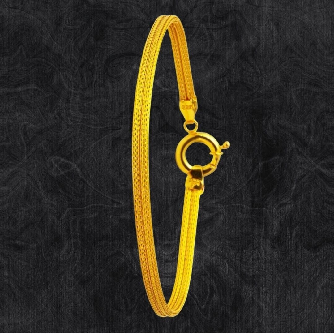 14 Ayar Altın İtalyan Örgü Model Bileklik - Görsel 2