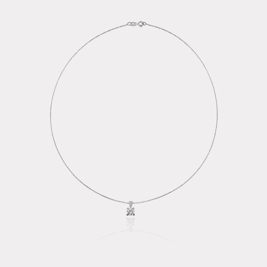 14 Ayar Altın Beyaz Tektaş Kolye - Görsel 2