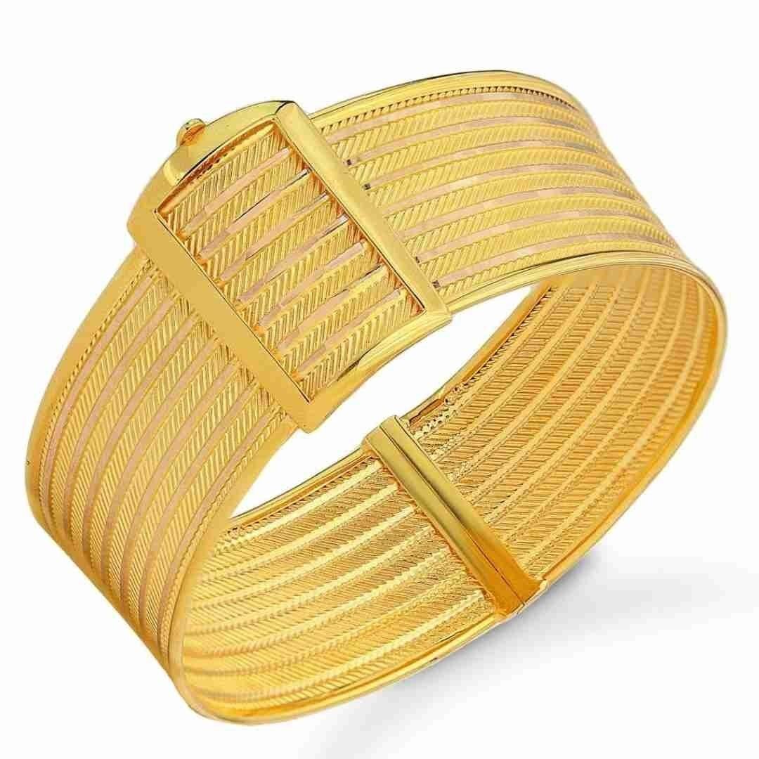 8 Ayar Altın 8 Sıra Sade Kelepçe - Görsel 2