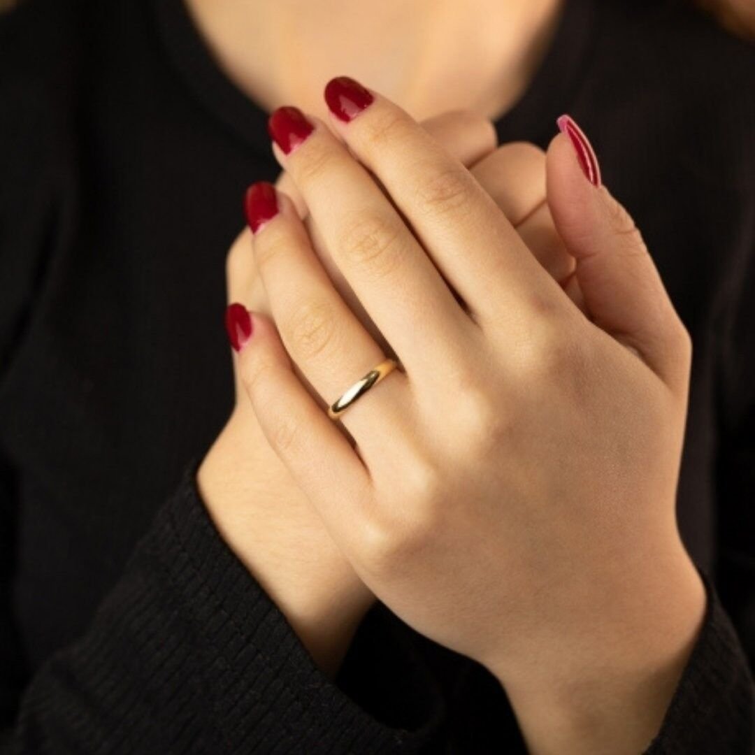 14 Ayar Altın Klasik 3 mm Alyans Bombeli - Görsel 2