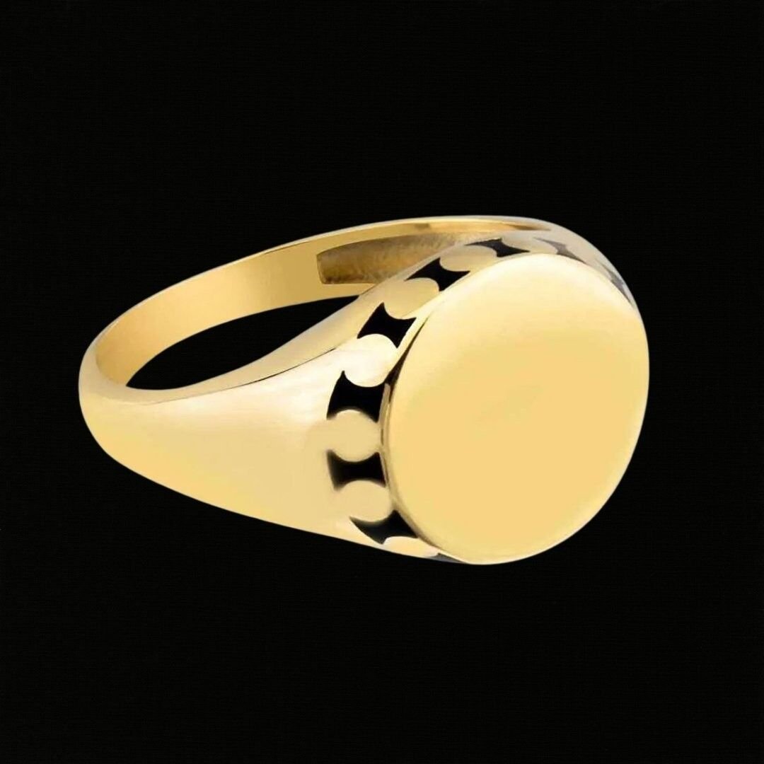 14 Ayar Altın Siyah Mineli Erkek Yüzüğü - Görsel 2