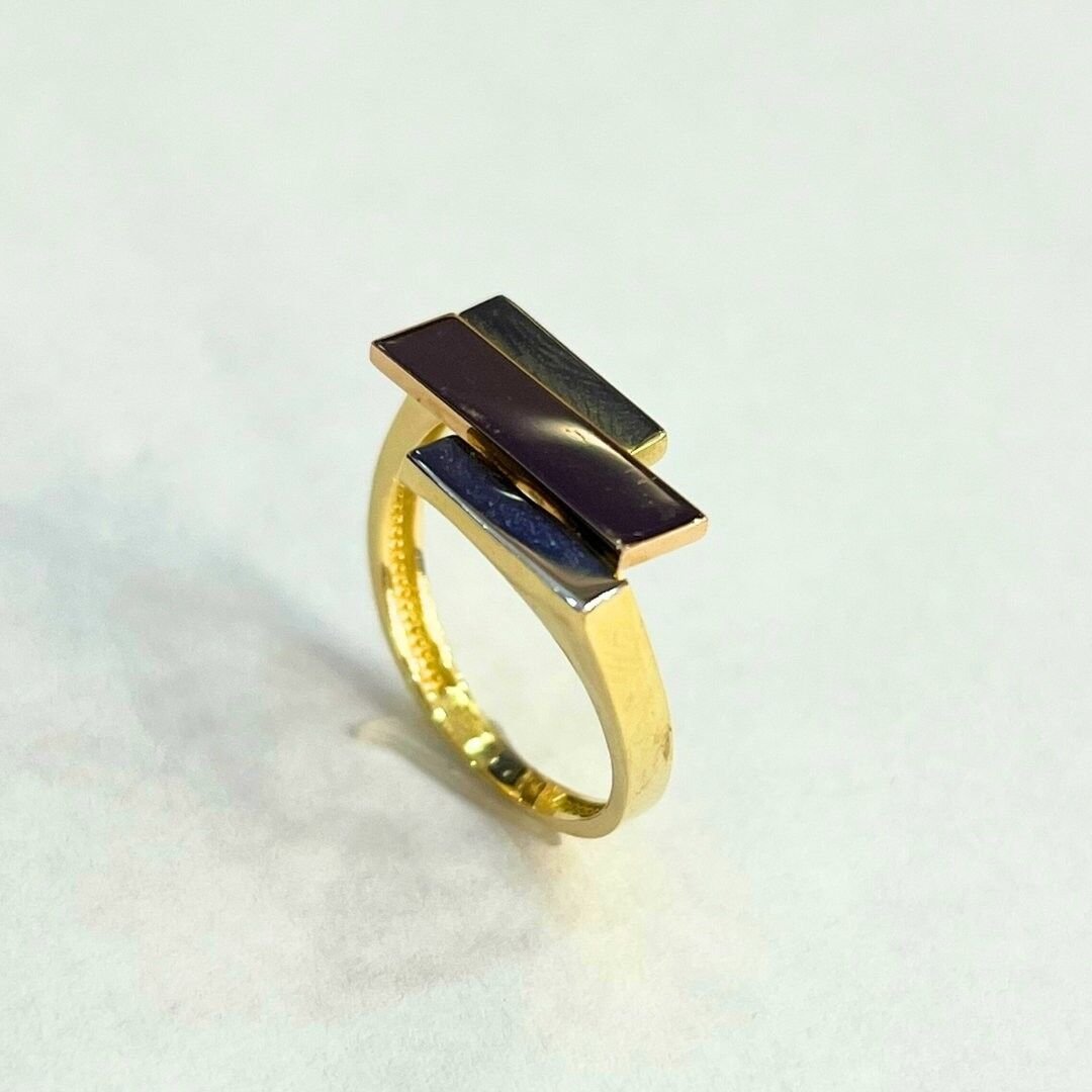 14 Ayar Altın Renkli Şerit Yüzük - Görsel 2