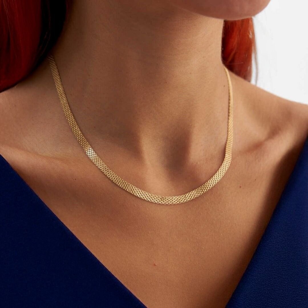 14 Ayar Altın Bismark Zincir - Görsel 2