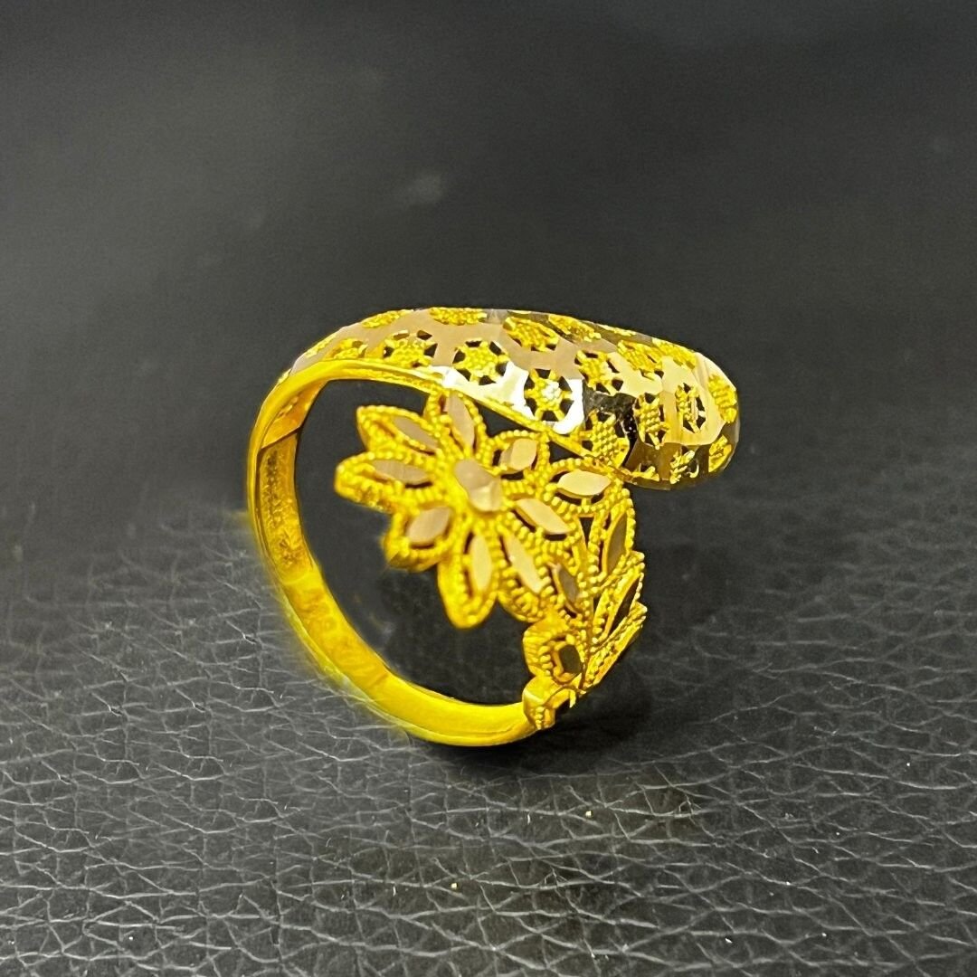 14 Ayar Altın Sarı Çiftli Yüzük - Görsel 2