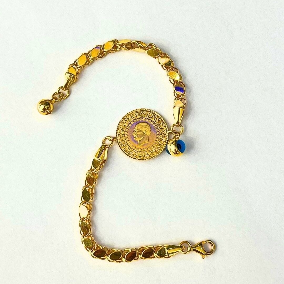 14 Ayar Pullu Çeyrekli Bileklik - Görsel 2