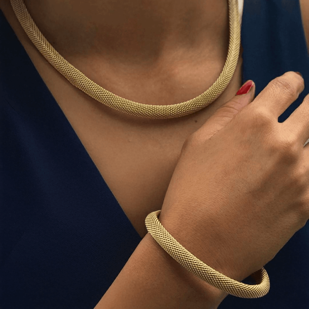 14 Ayar Altın Jessica Örgü Set Takımı - Görsel 2