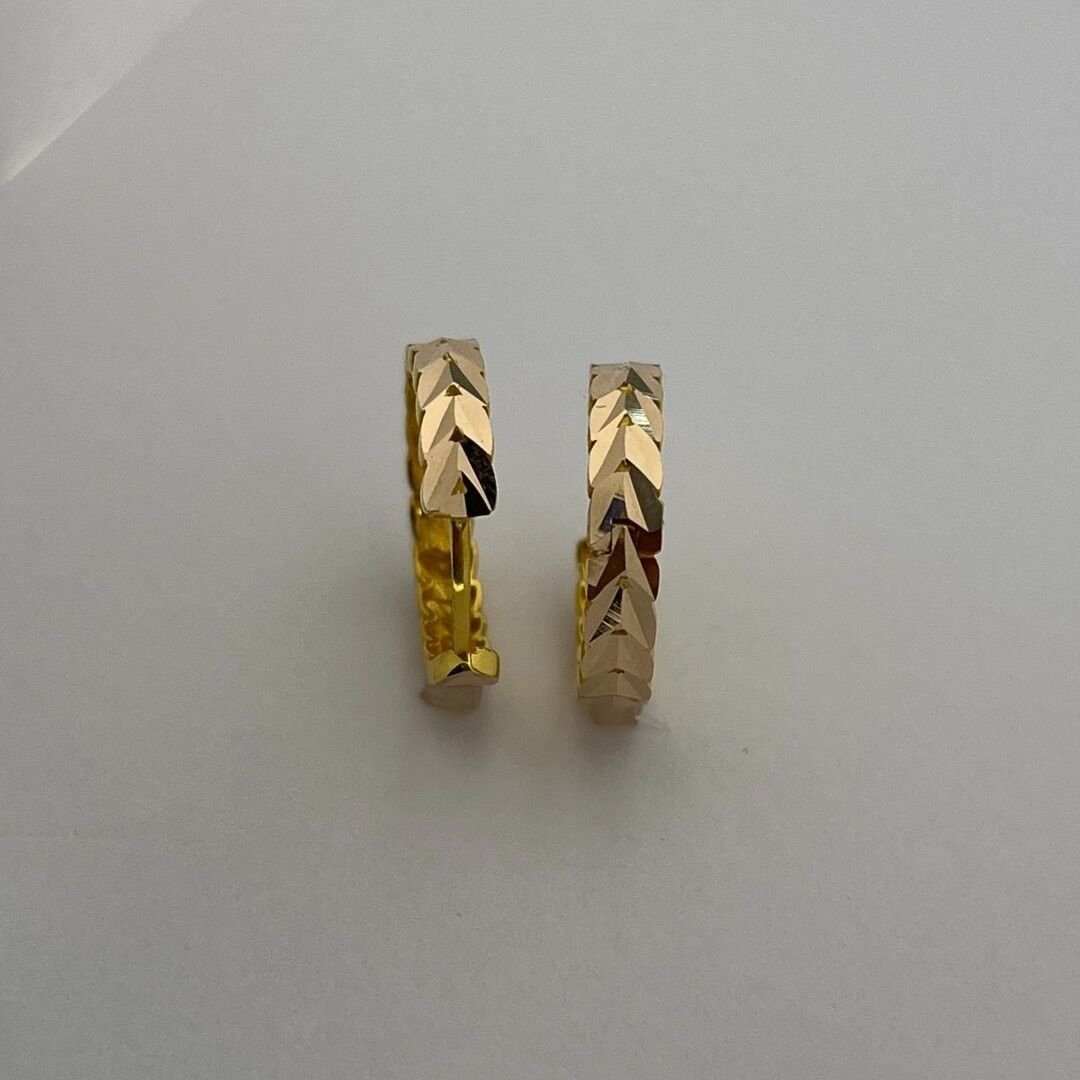 14 Ayar Altın Başak Halka Küpe - Görsel 2