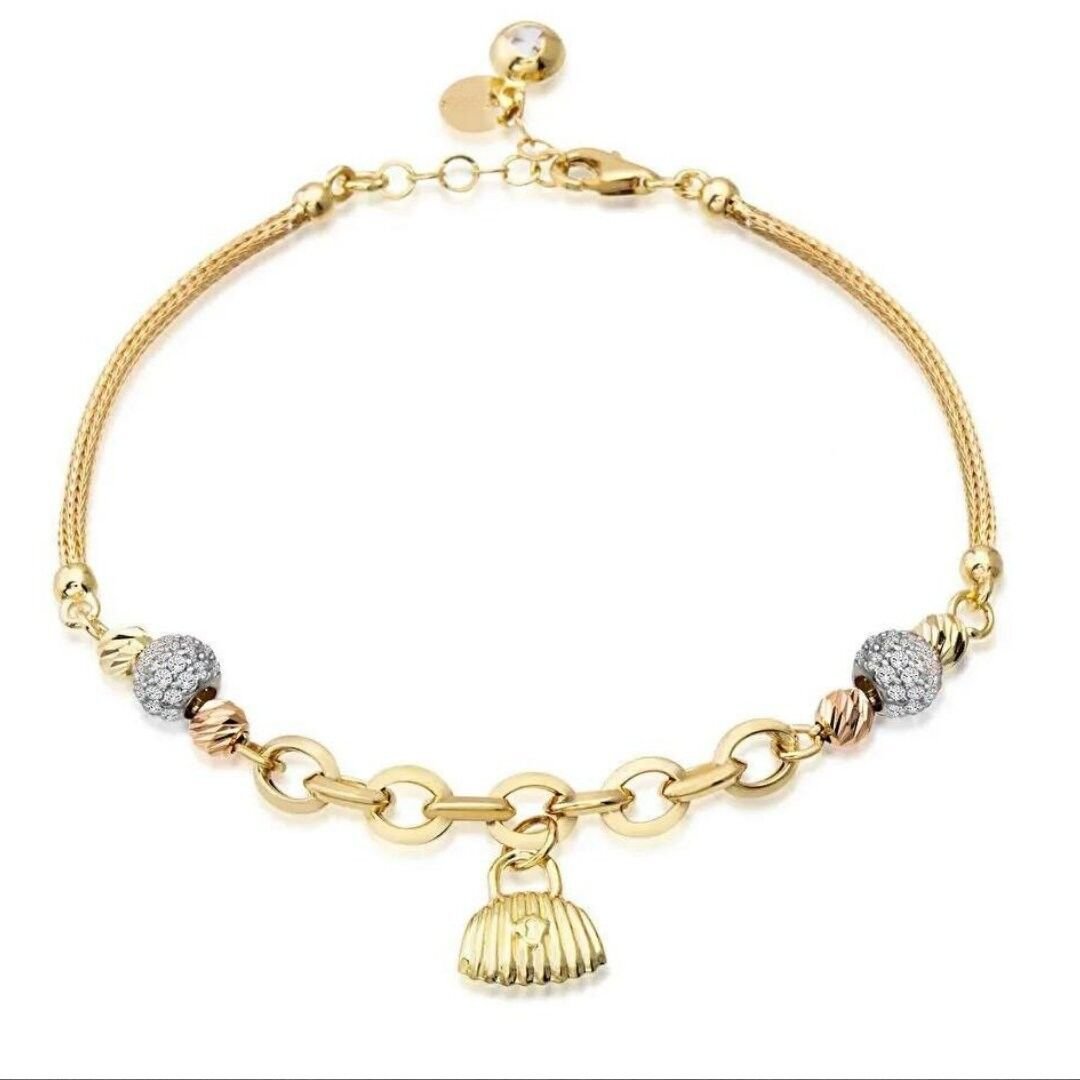 14 Ayar Altın Çanta Bileklik - Görsel 2