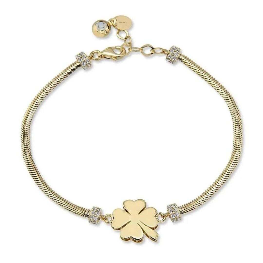 14 Ayar Altın Yonca Balıksırtı Bileklik - Görsel 2