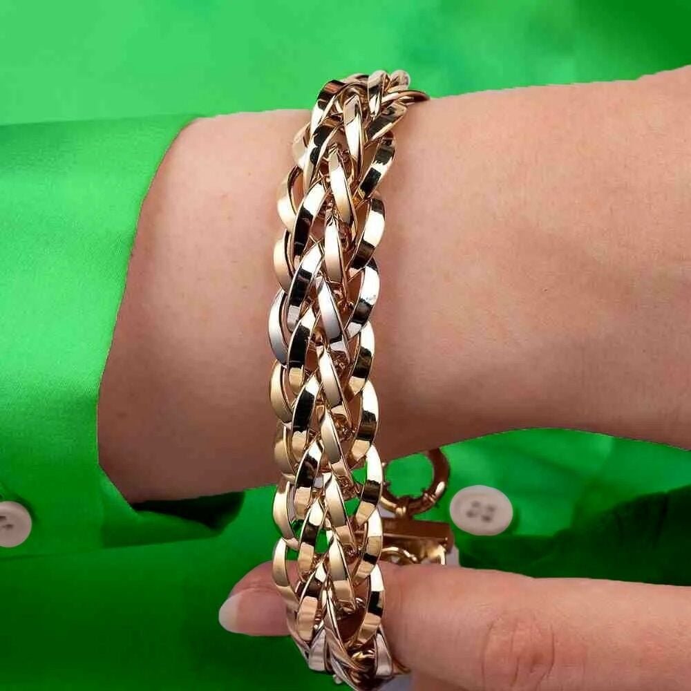 14 Ayar Üç Renkli Altın Hallow Bileklik - Görsel 2