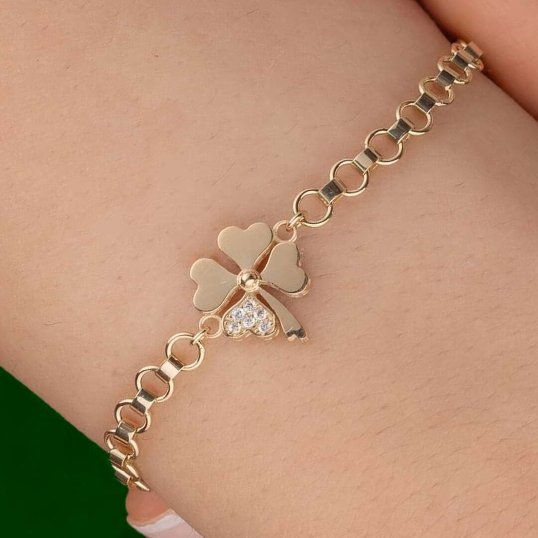 14 Ayar Yonca Altın Bileklik - Görsel 2