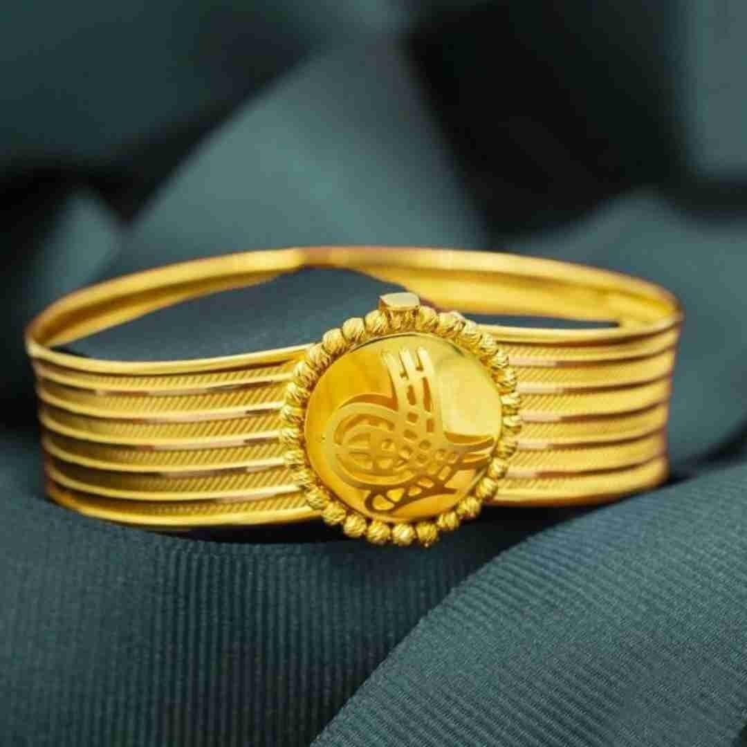 8 Ayar Altın 6 Sıra Dorika Tuğralı Kelepçe - Görsel 3