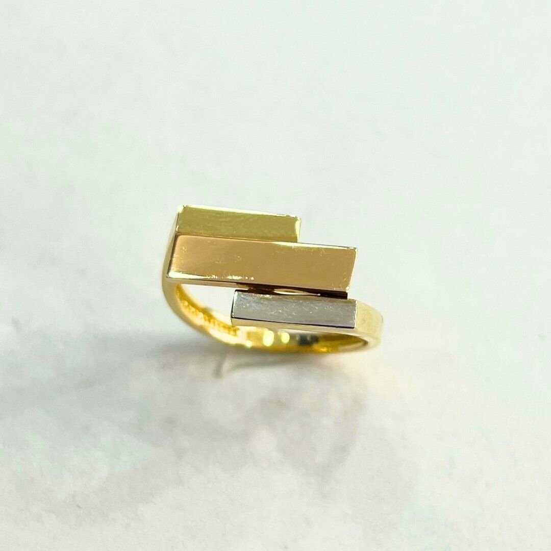 14 Ayar Altın Renkli Şerit Yüzük - Görsel 3