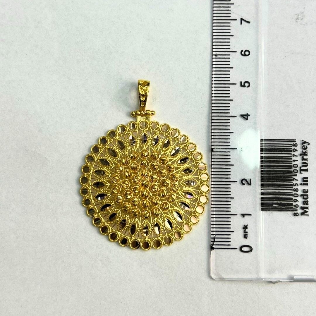 14 Ayar Altın Madalyon Zincirli Kolye - Görsel 3