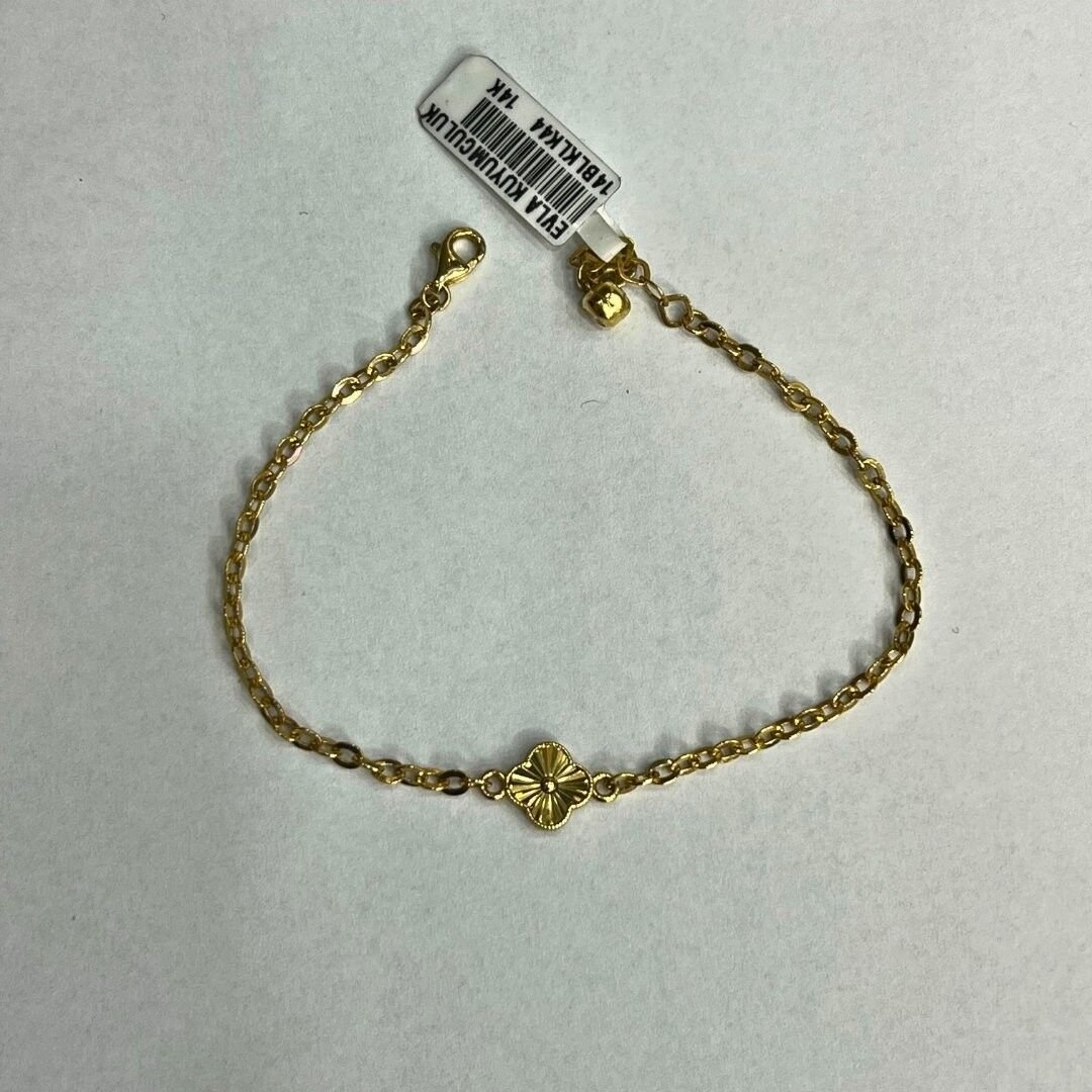 14 Ayar Altın Yonca Bileklik - Görsel 3