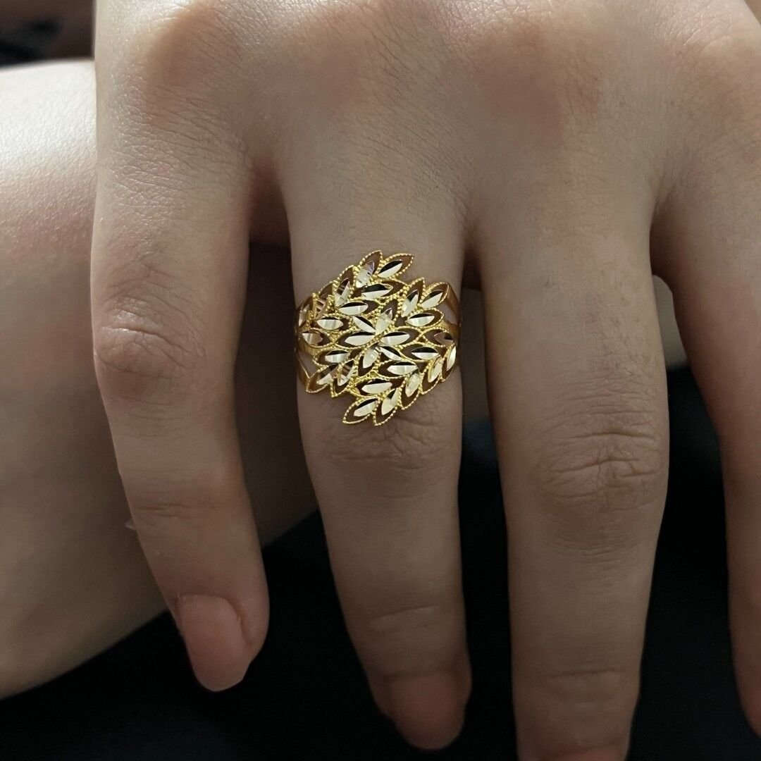 14 Ayar Altın Dallı Yüzük - Görsel 3