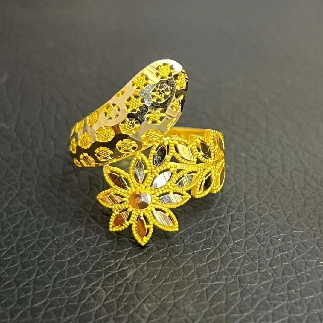 14 Ayar Altın Sarı Çiftli Yüzük - Görsel 3