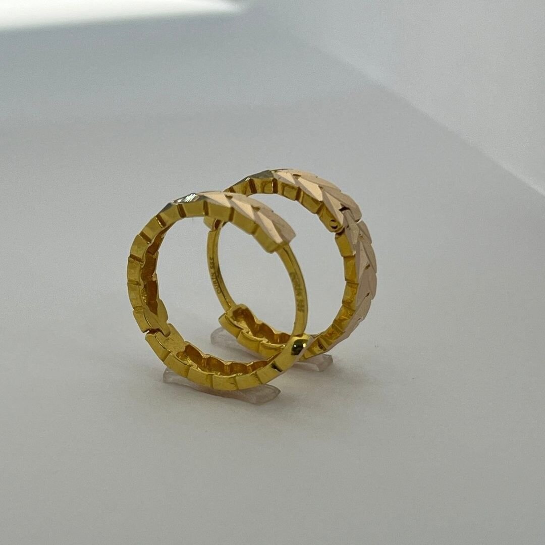 14 Ayar Altın Başak Halka Küpe - Görsel 3