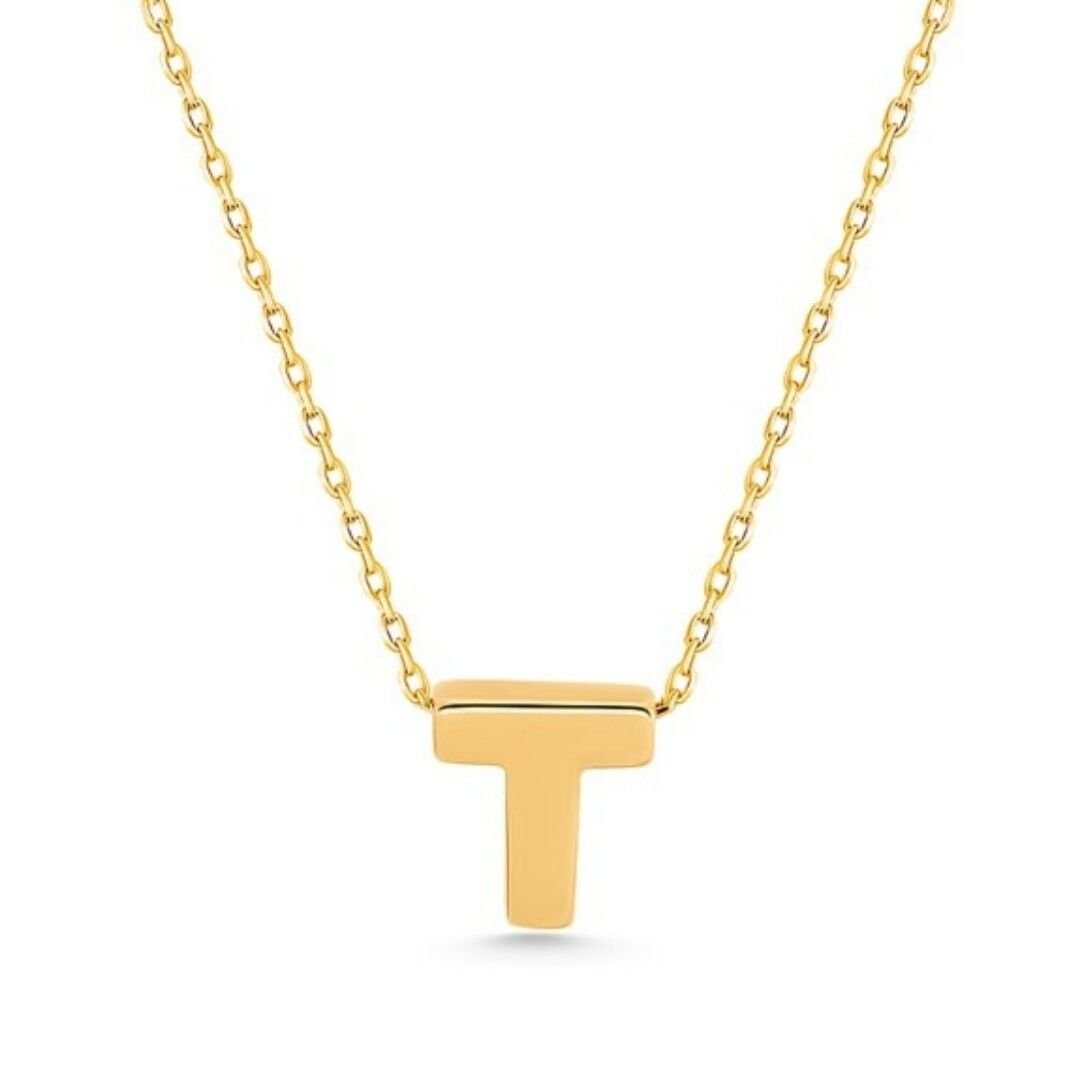 14 Ayar Altın Harf Kolye Üç Boyutlu - Görsel 4