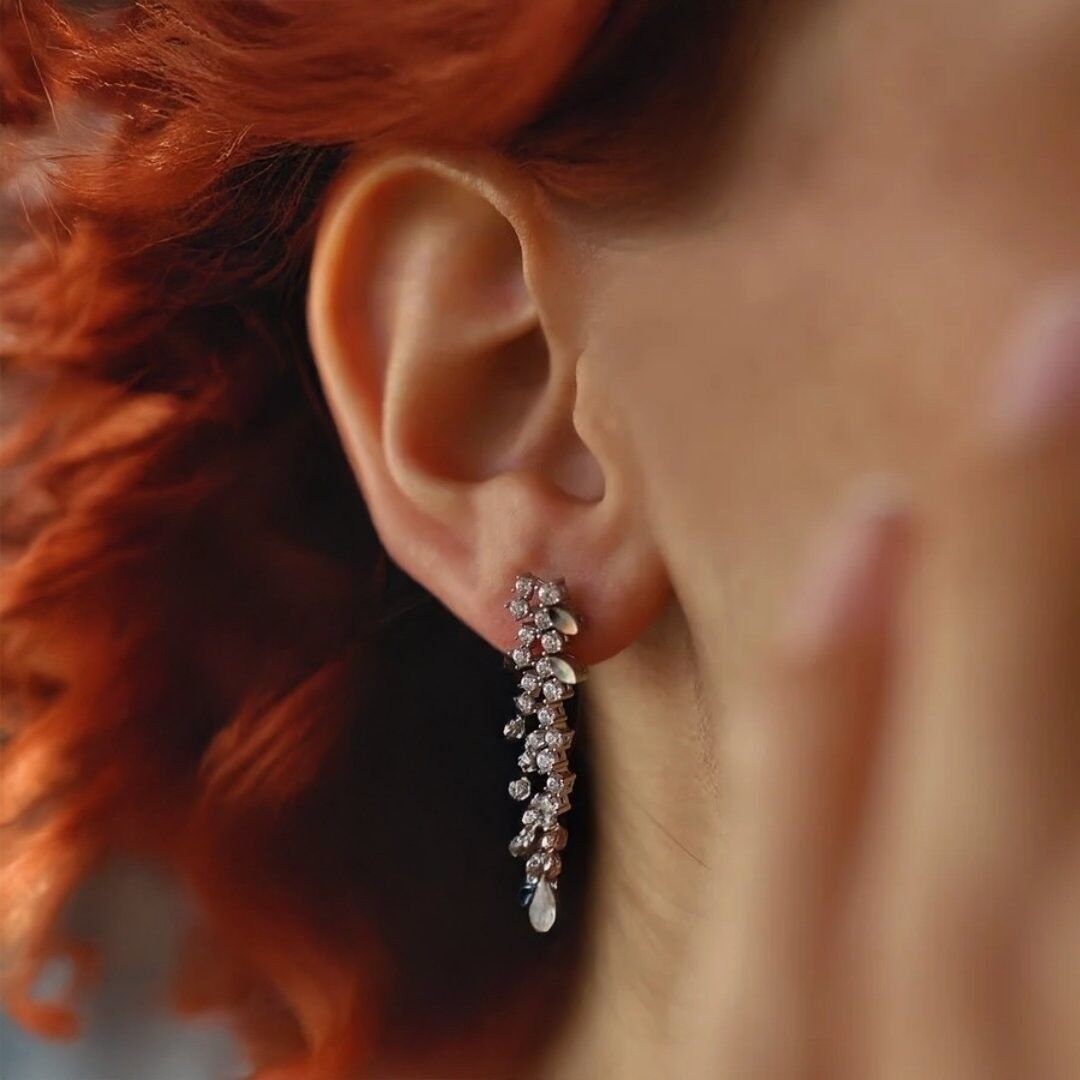 14 Ayar Altın Beyaz Lotus Yaprak Set Takımı - Görsel 4