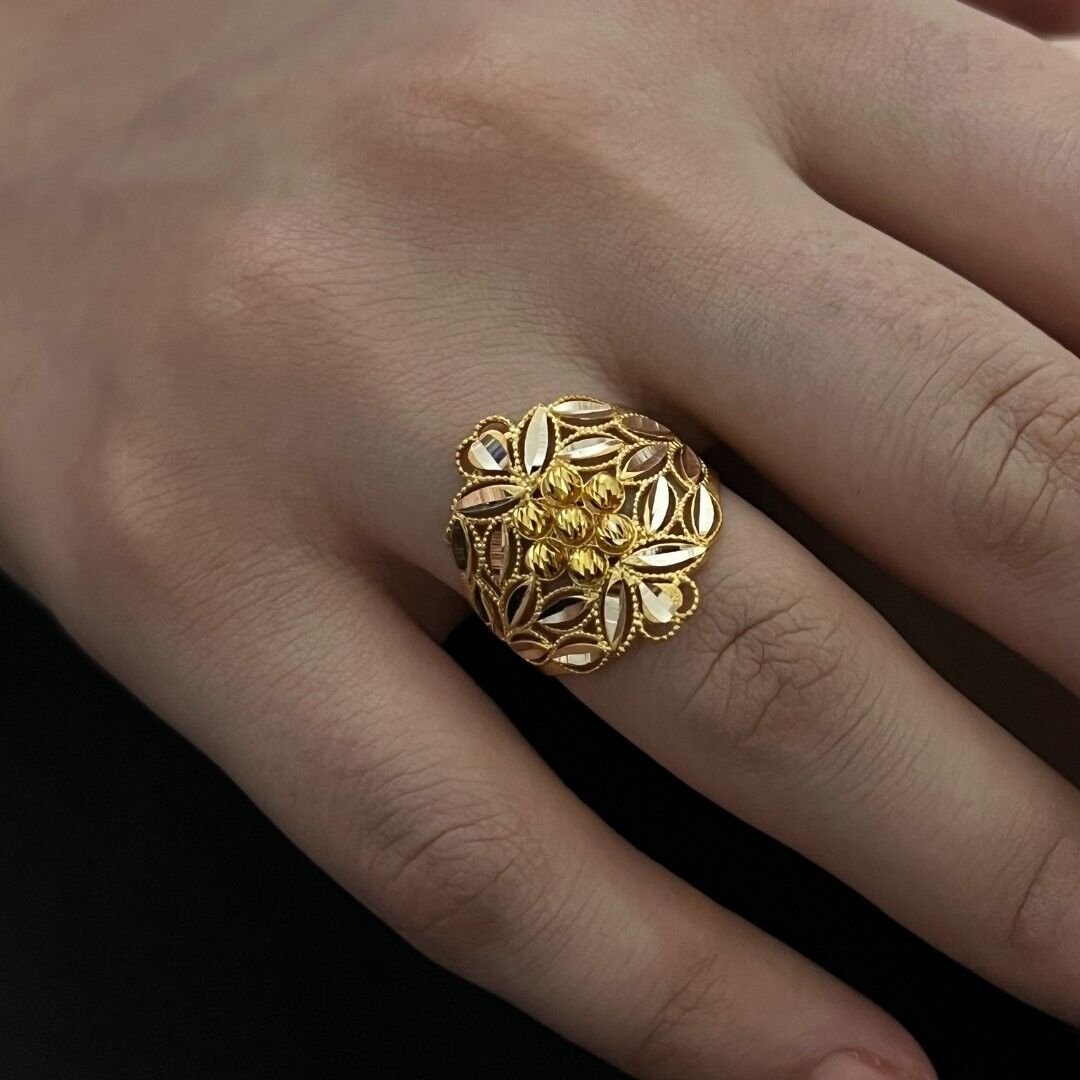 14 Ayar Altın Sarı Dorika Yüzük - Görsel 4