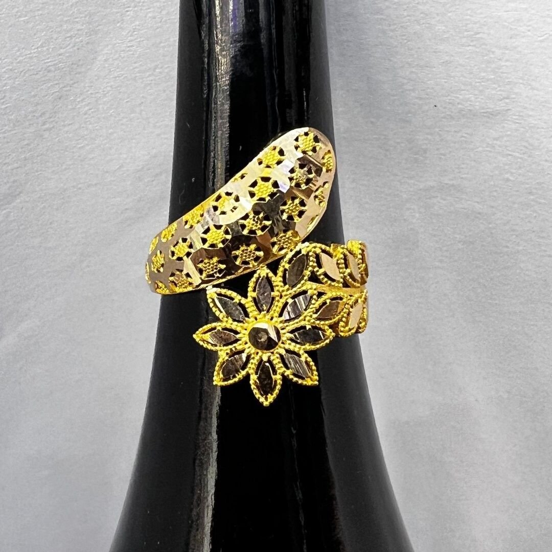 14 Ayar Altın Sarı Çiftli Yüzük - Görsel 4