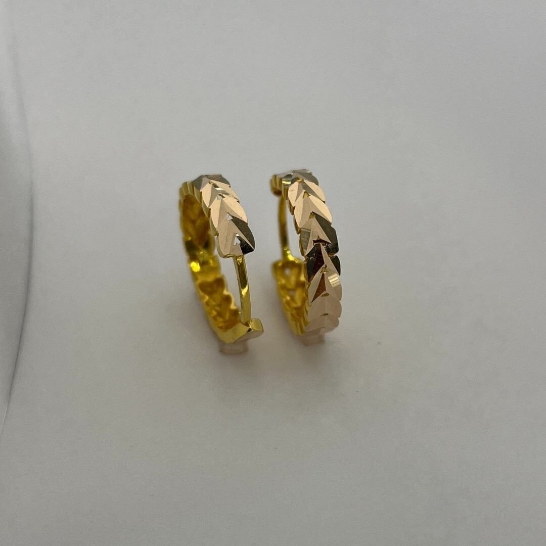 14 Ayar Altın Başak Halka Küpe - Görsel 4