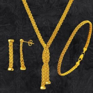 8 Ayar Altın Çift Sıra Örgü Set Takımı